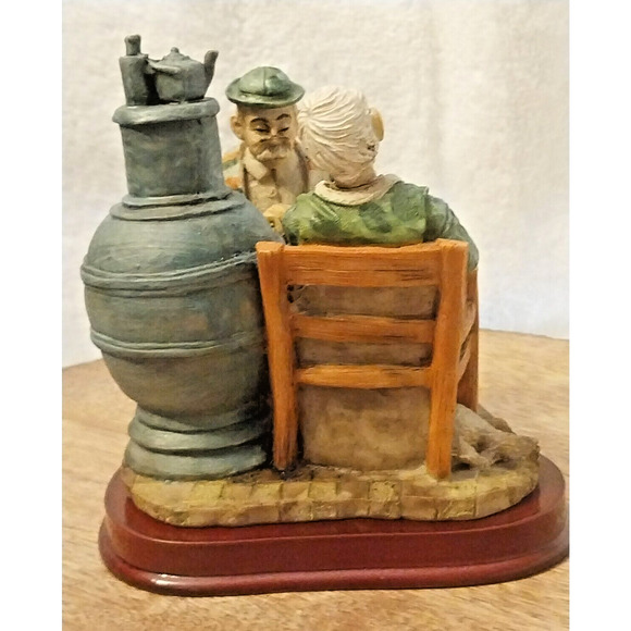 Vintage Marlo Collection~2 Gentlemen Reading Stove with Sleeping Dog - Picture 4 of 9